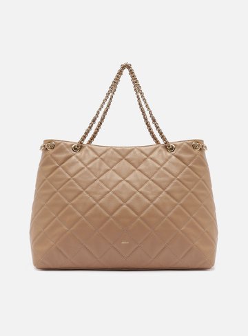 Bolsa Tote Nude Couro Matelassê Gab Grande