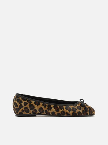 Arezzo — Sapatilha Animal Print Bico Redondo Lacinho