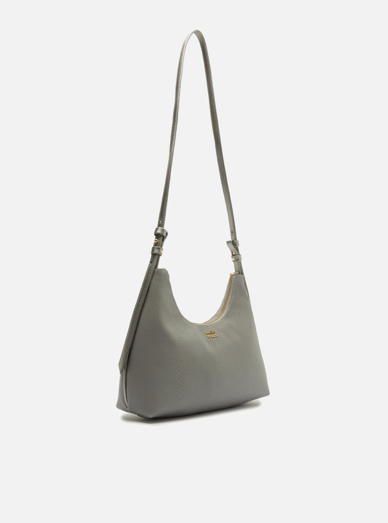 Bolsa Tiracolo Cinza Pequena Texturizada — foto 5
