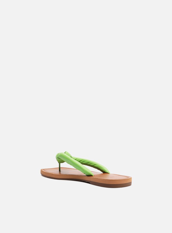 Flip Flop Verde Tiras Bombadas