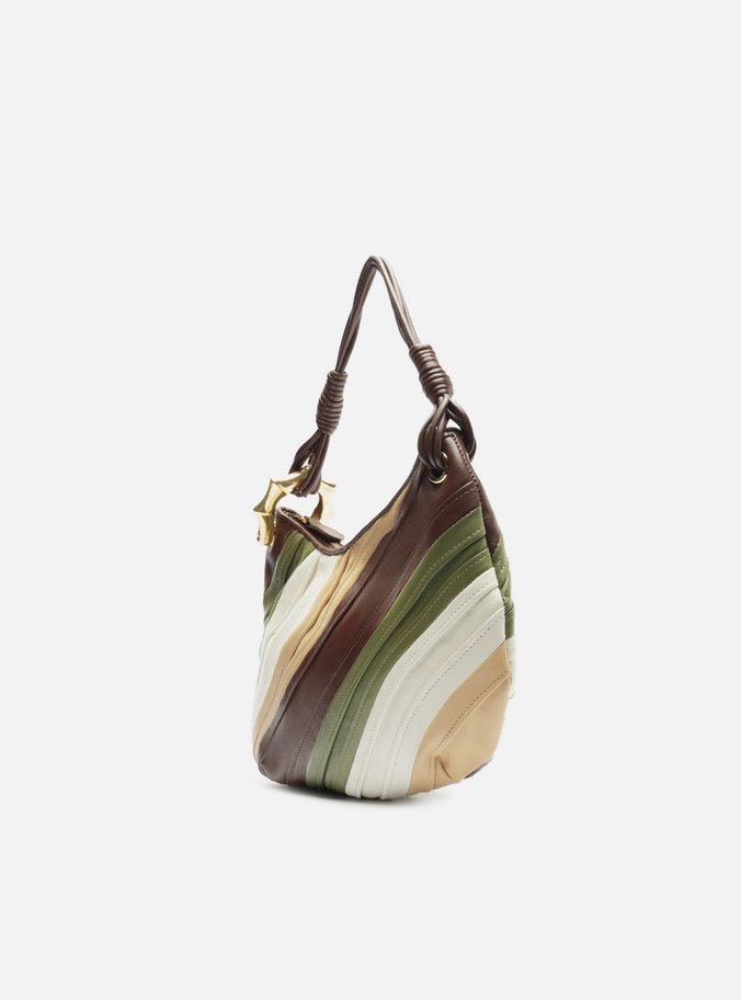 Bolsa Tiracolo Verde Mix Couro Média Costuras