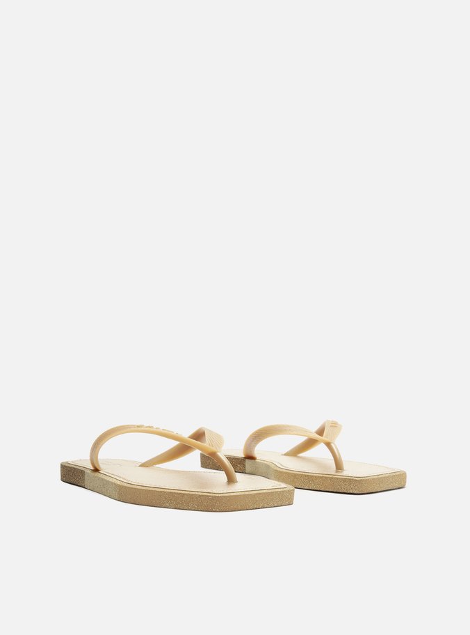 Chinelo de Dedo Dourado Glitter Square Brizza