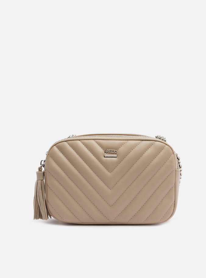 Bolsa Tiracolo Bege Matelassê Grande Barbicacho