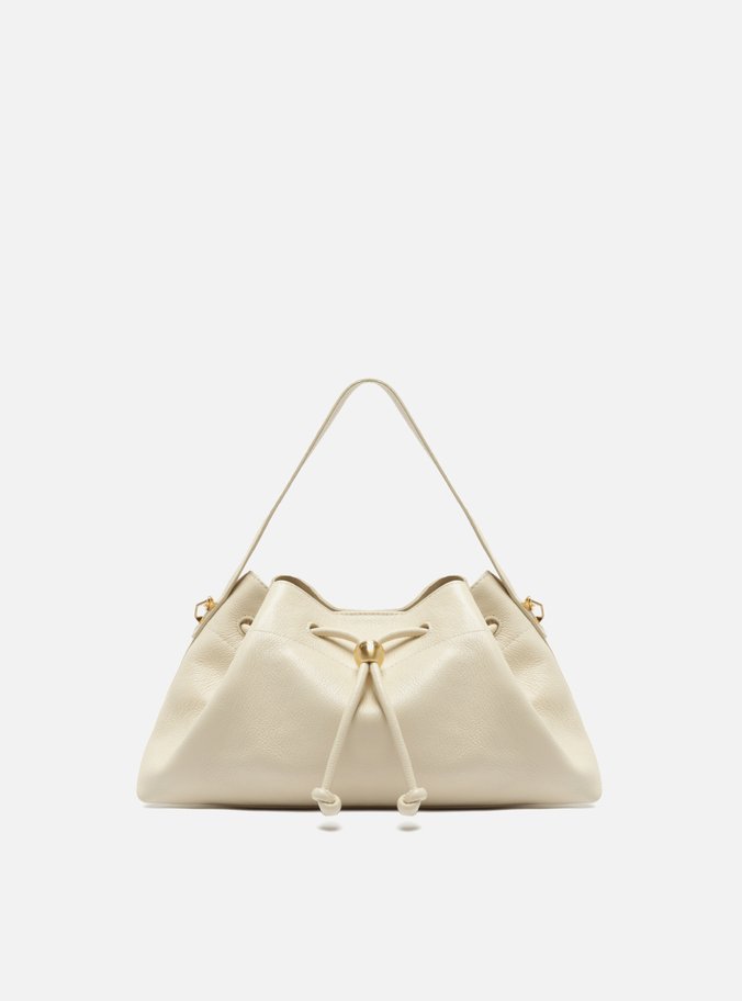 Bolsa Bucket Branca Couro Média Knot