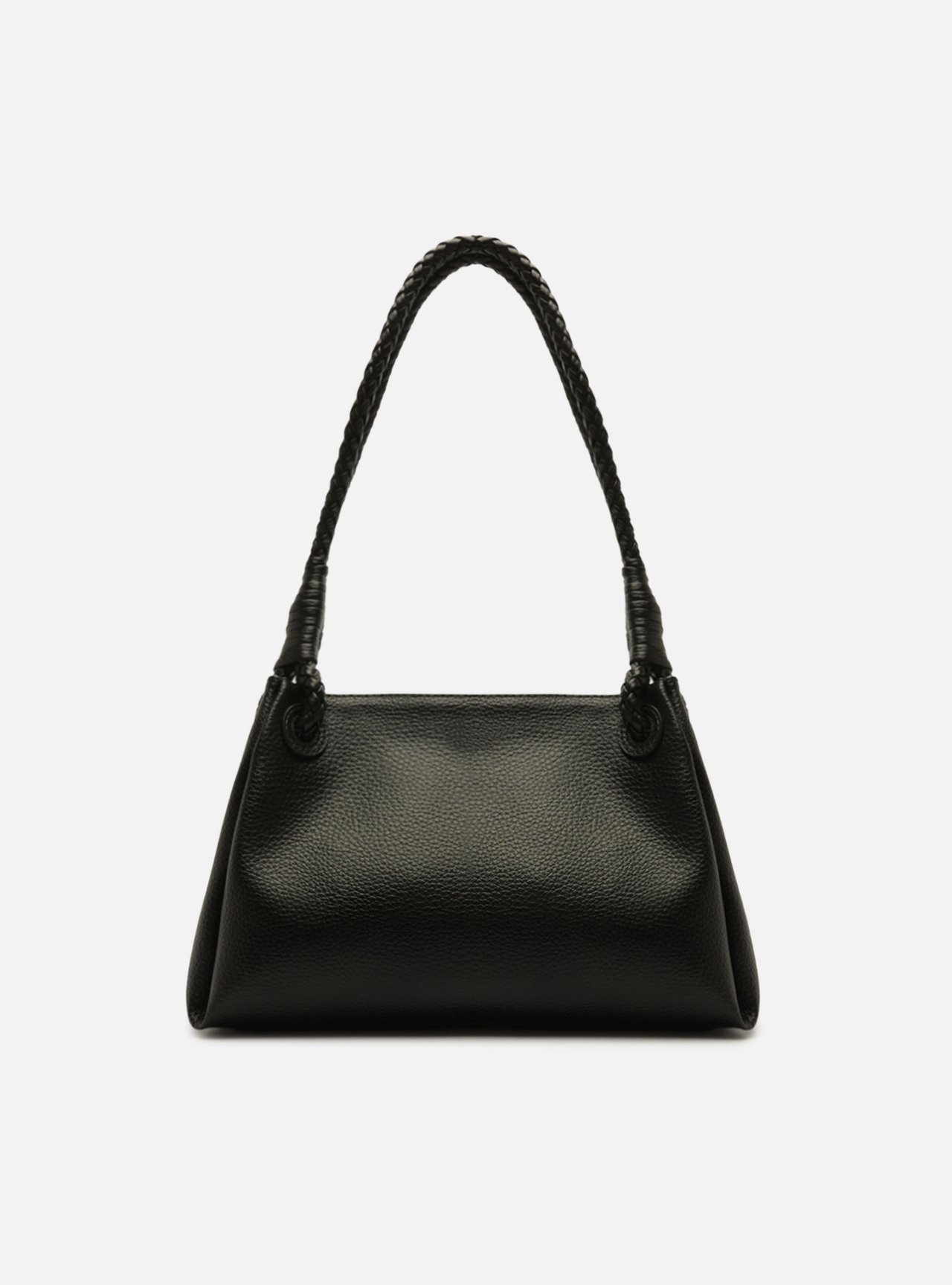 Bolsa Shoulder Preta Média Alça Trançada — foto 3