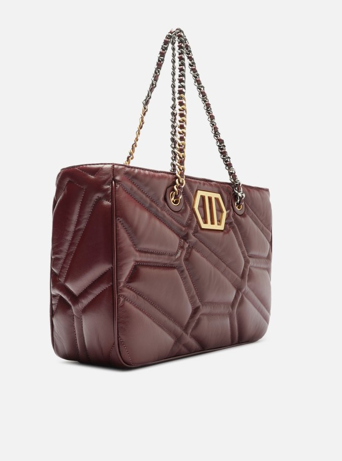 Bolsa Shopping Bordô Couro Emma Grande