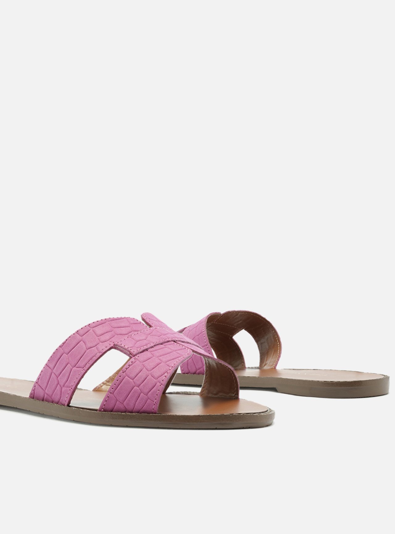 Sandália Rasteira Marrom Couro Tira H — foto 4