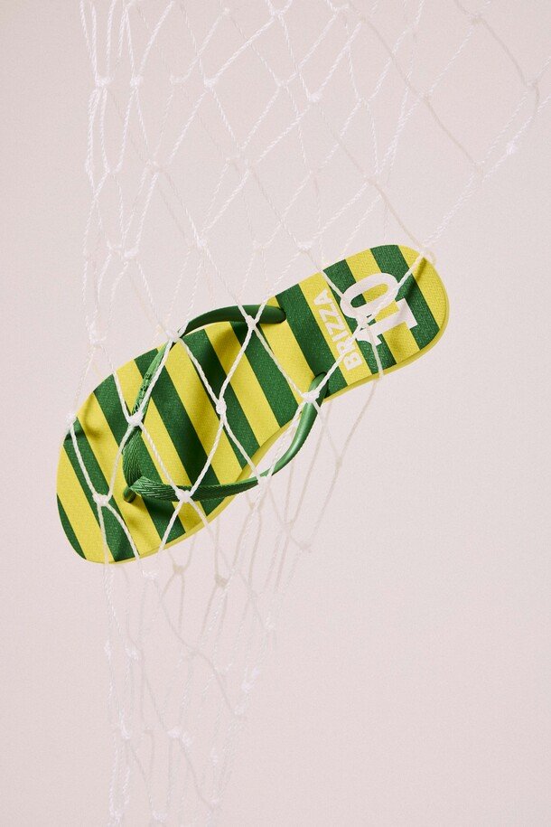 Chinelo de Dedo Verde Listrado Brizza