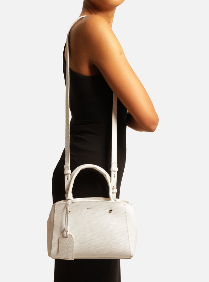 Bolsa Tote Branca Couro Wave Bella Pequena