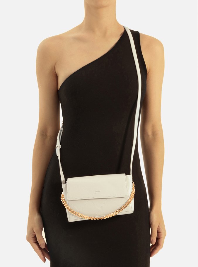 Bolsa Tiracolo Off-White Pequena Corrente Metal