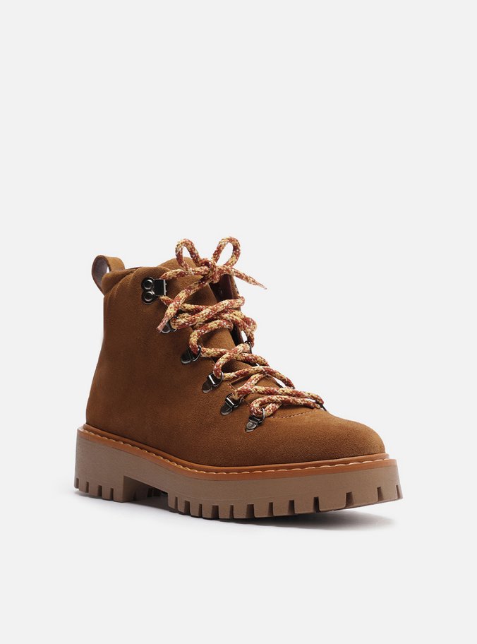 Coturno Marrom Suede Tratorado Amarração