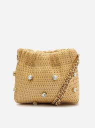 Bolsa Tiracolo Nude Palha Pequena PatBO