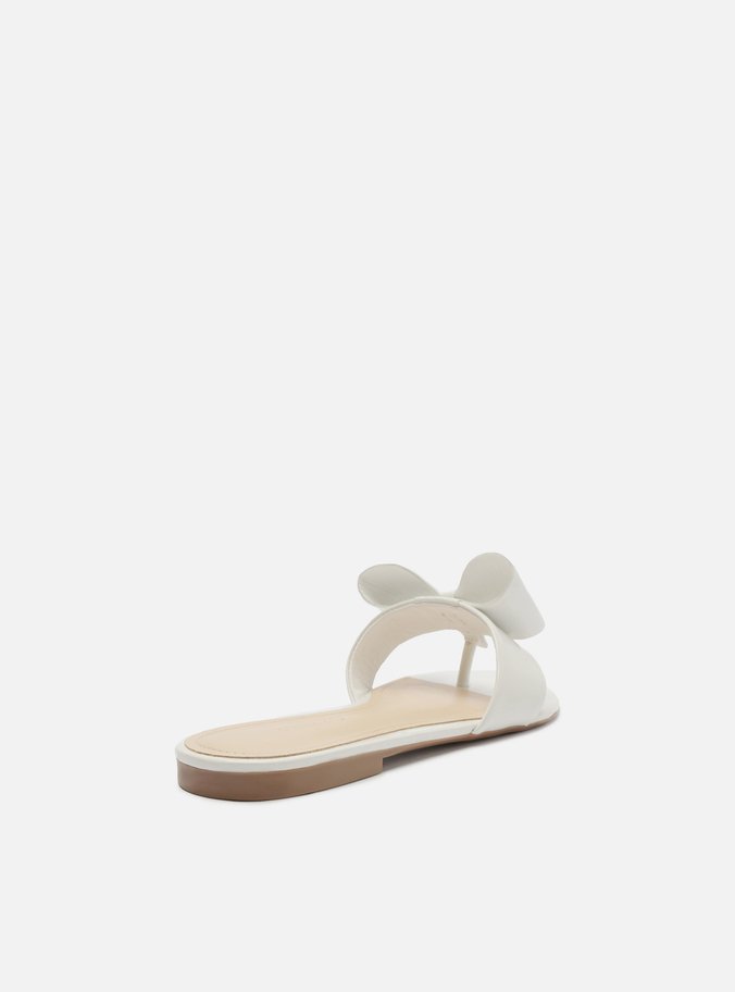 Rasteira Branca Minimalista Laço
