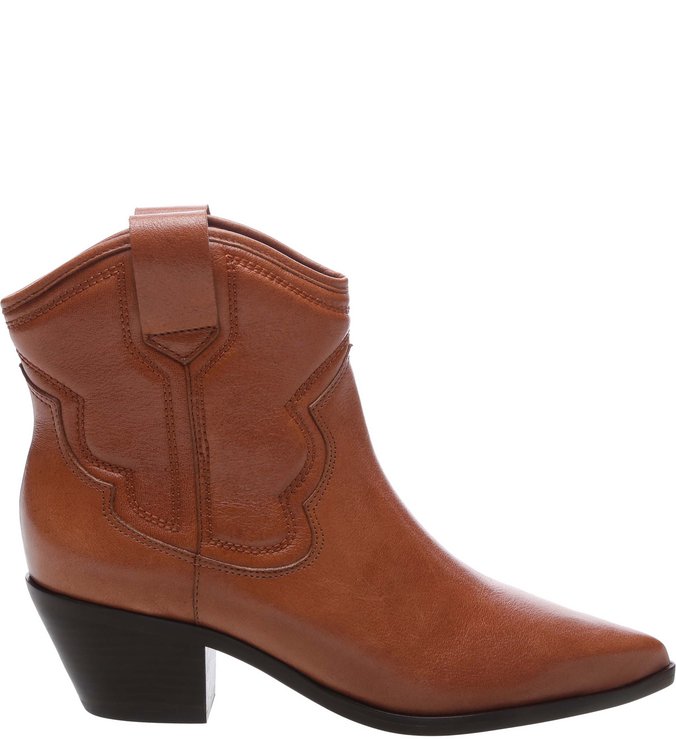 Ankle Boot Western Couro Honey Nut