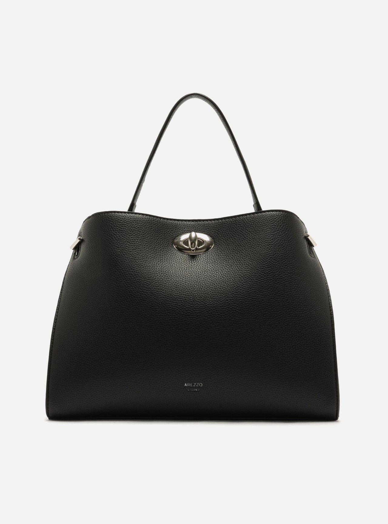 Bolsa Tote Preta Média Alça Corrente — foto 1