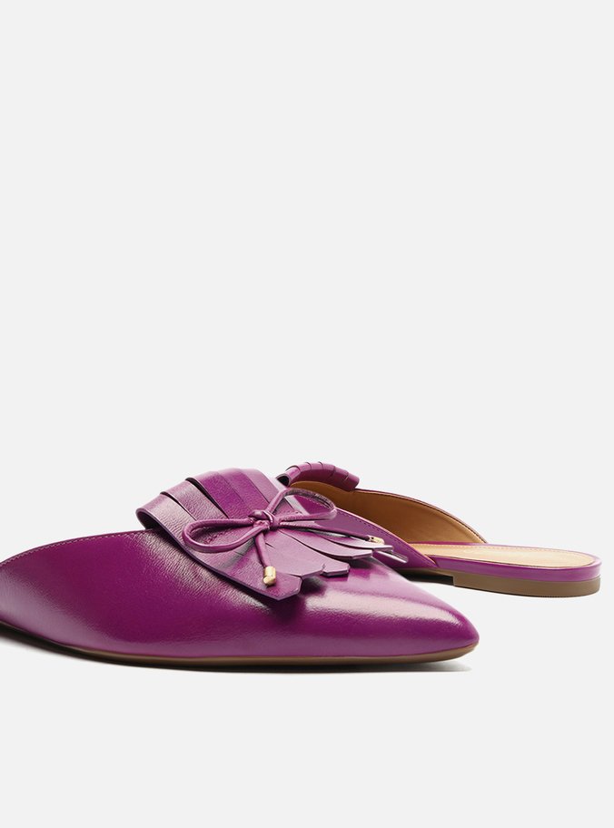 Mule Roxa Couro Tereza