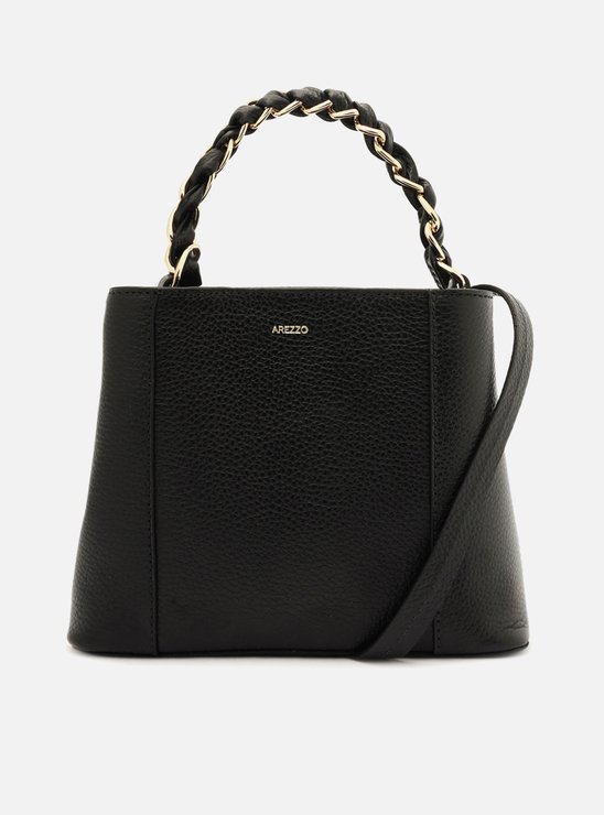 Bolsa Tiracolo Preta Couro Neo Helena Média | Arezzo