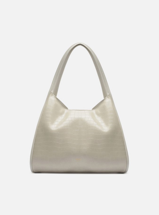Bolsa Hobo Branca Média Croco