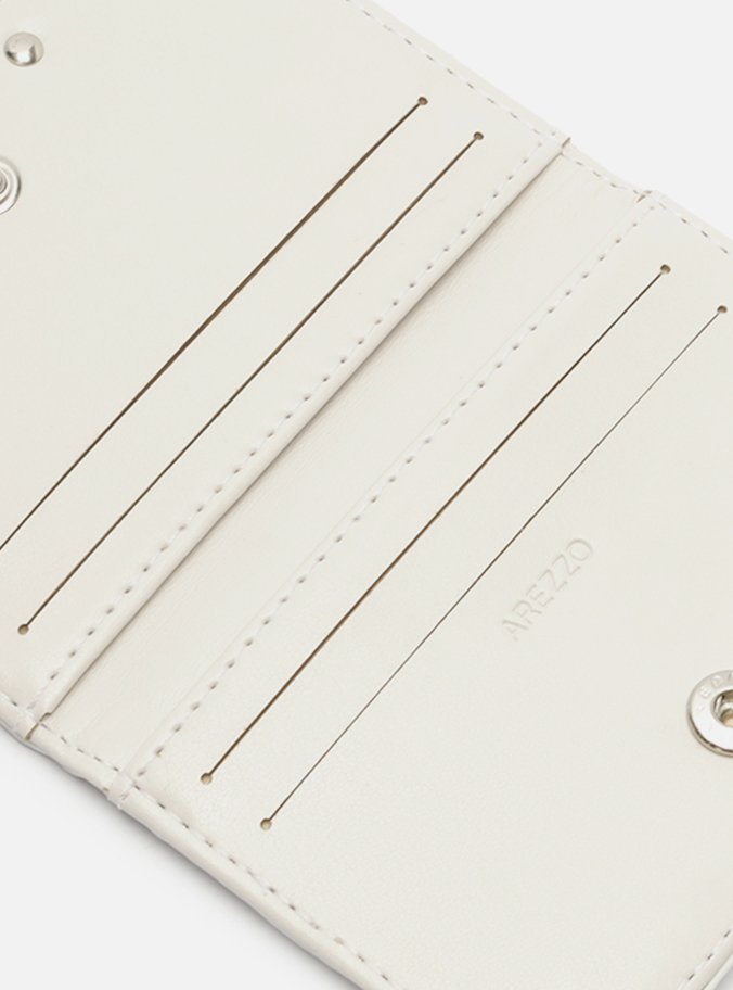 Porta-Cartões Branco Croco Metal