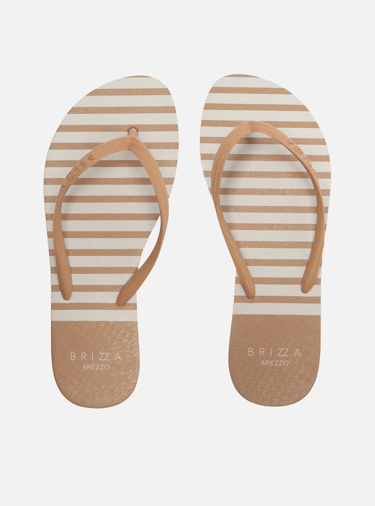 Chinelo Marrom Listras Brizza — foto 1