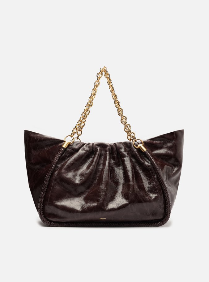 Bolsa Shopping Marrom Couro Worn Grande