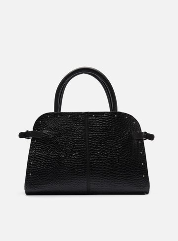 Arezzo — Bolsa Tote Preta Croco Grande Rebites