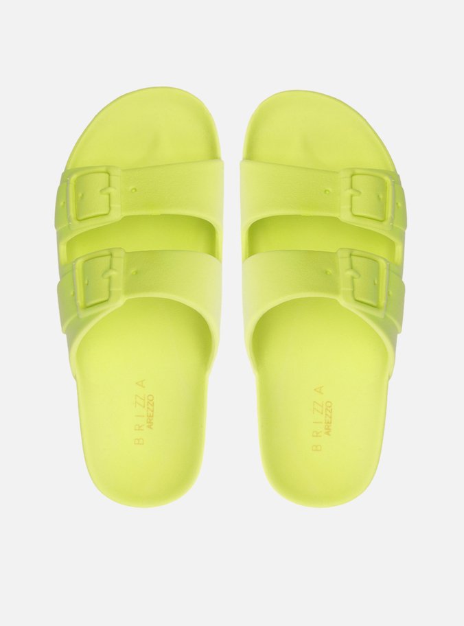 Chinelo Slide Amarelo Fivelas Brizza
