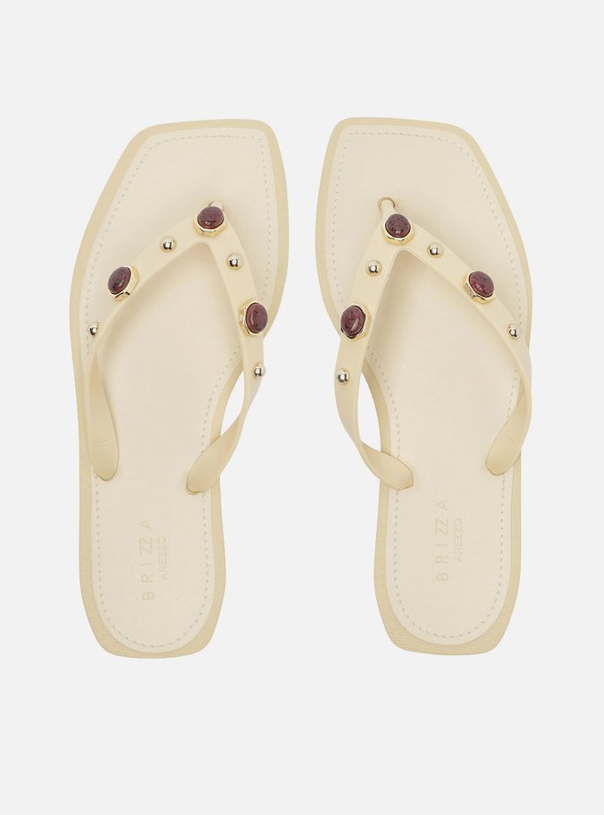 Chinelo de Dedo Branca Bico Quadrado Brizza