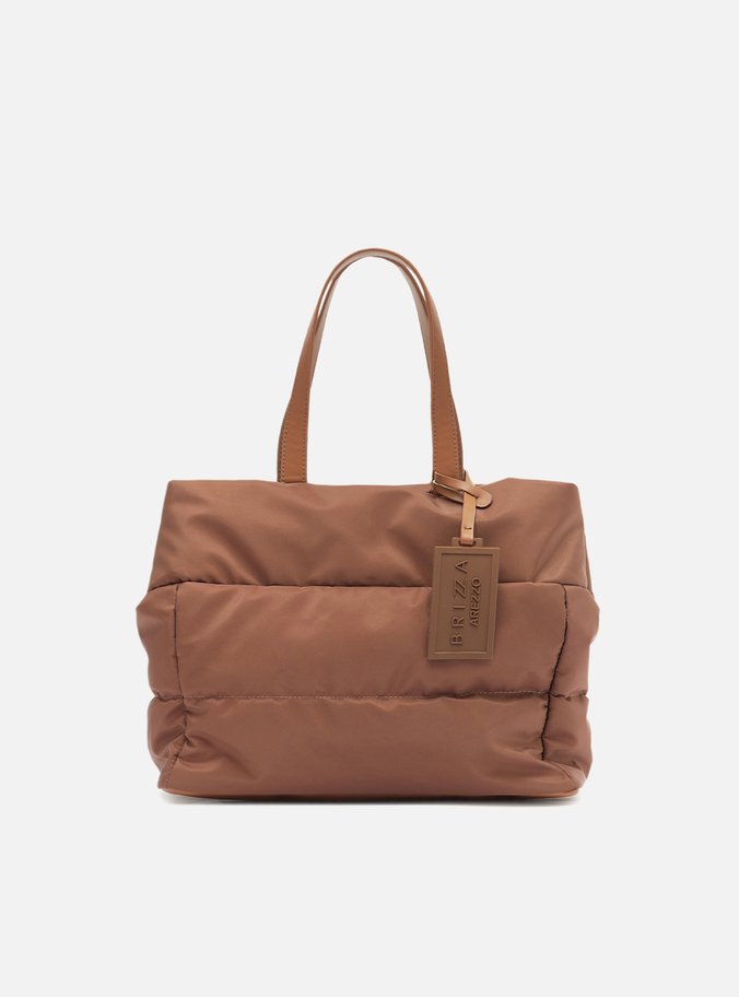 Bolsa Shopping Marrom Nylon Grande
