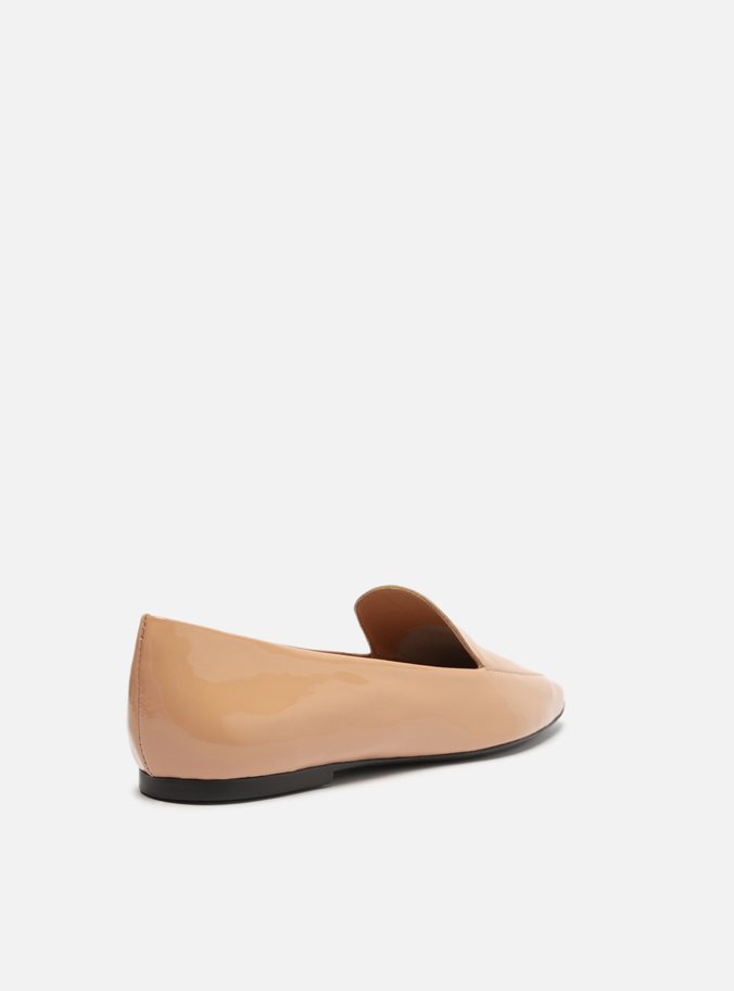 Mocassim Nude Verniz Bico Quadrado Easy
