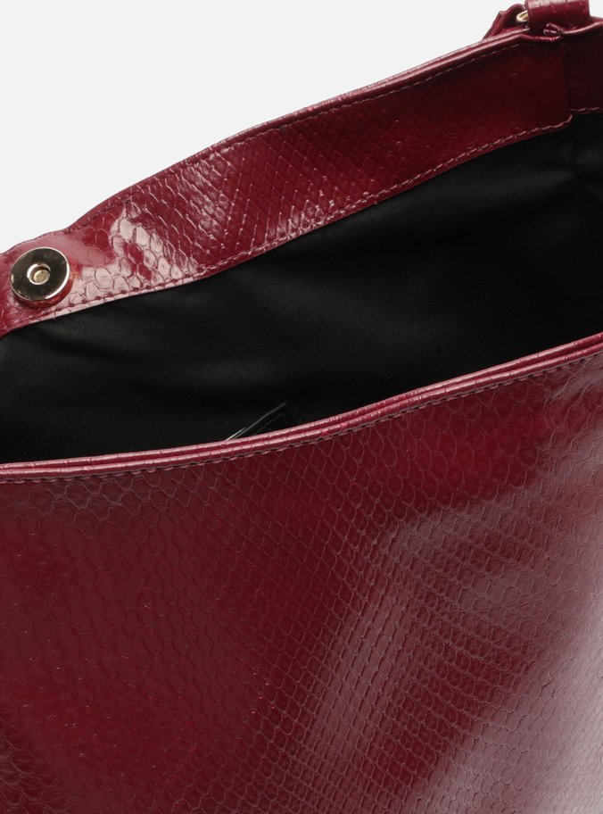 Bolsa Tiracolo Envernizada Bordô Grande