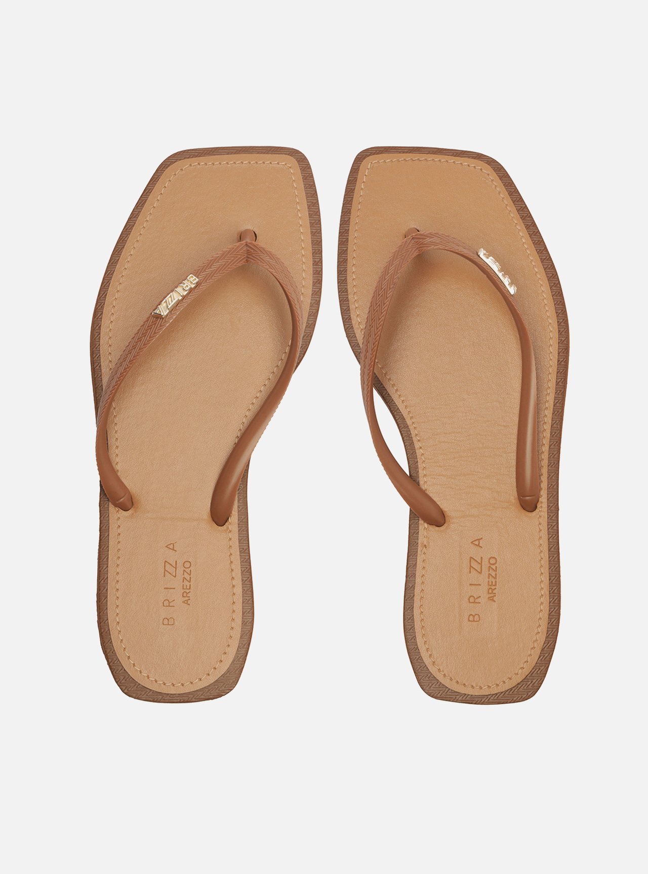 Chinelo de Dedo Marrom Recouro Square Brizza — foto 1