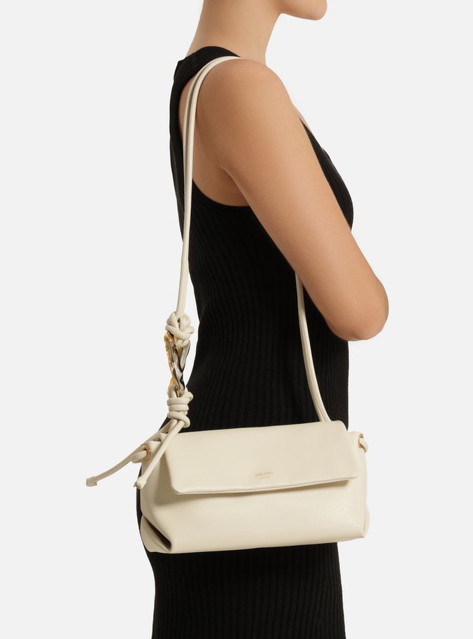 Bolsa Shoulder Branca Média Metal Orgânico