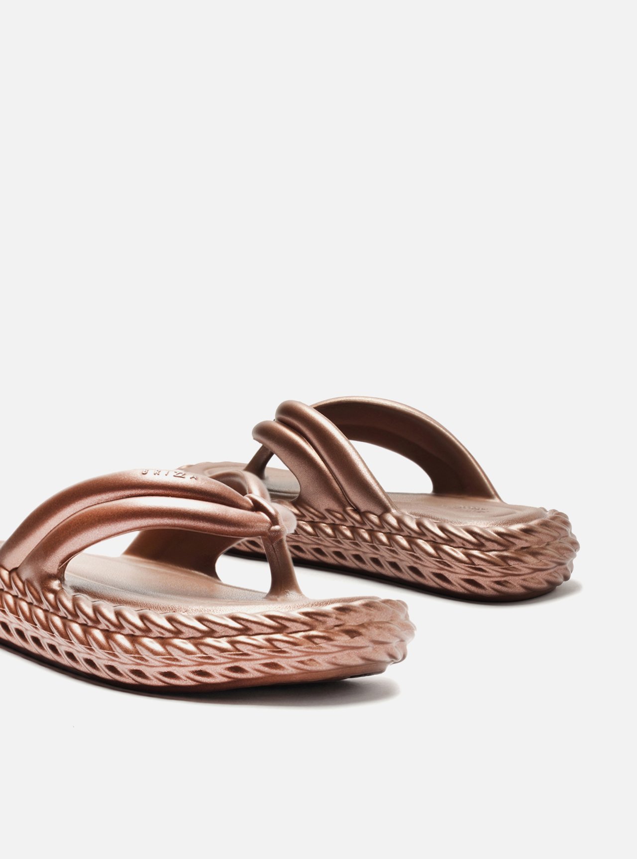 Sandália Marrom Metal Flatform Marrocos Bold — foto 4