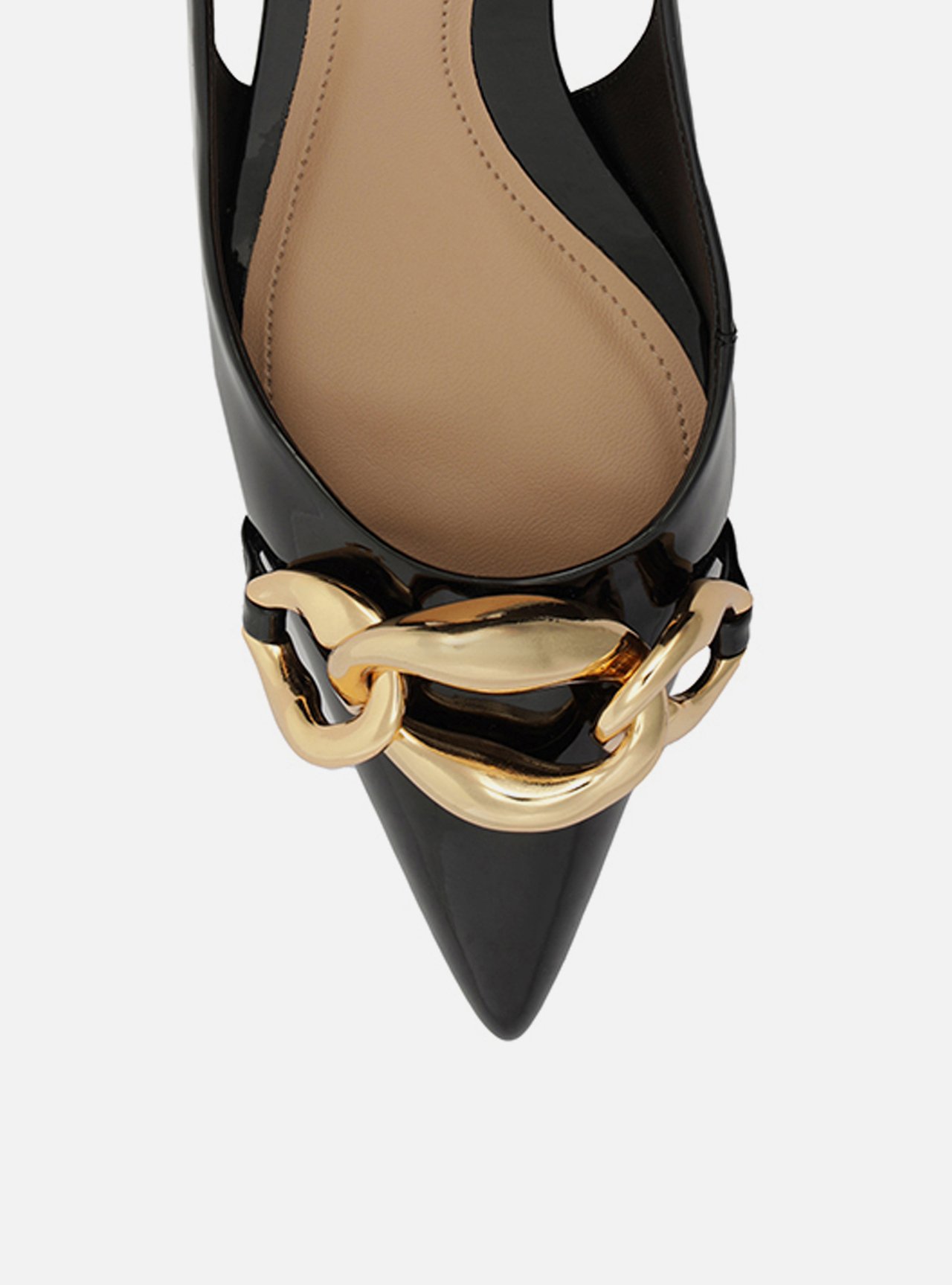 Scarpin Preto Salto Kitten Slingback Elos — foto 5