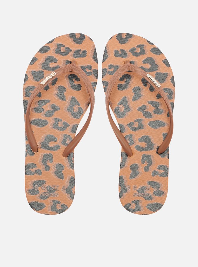 Chinelo de Dedo Marrom Animal Print Essential
