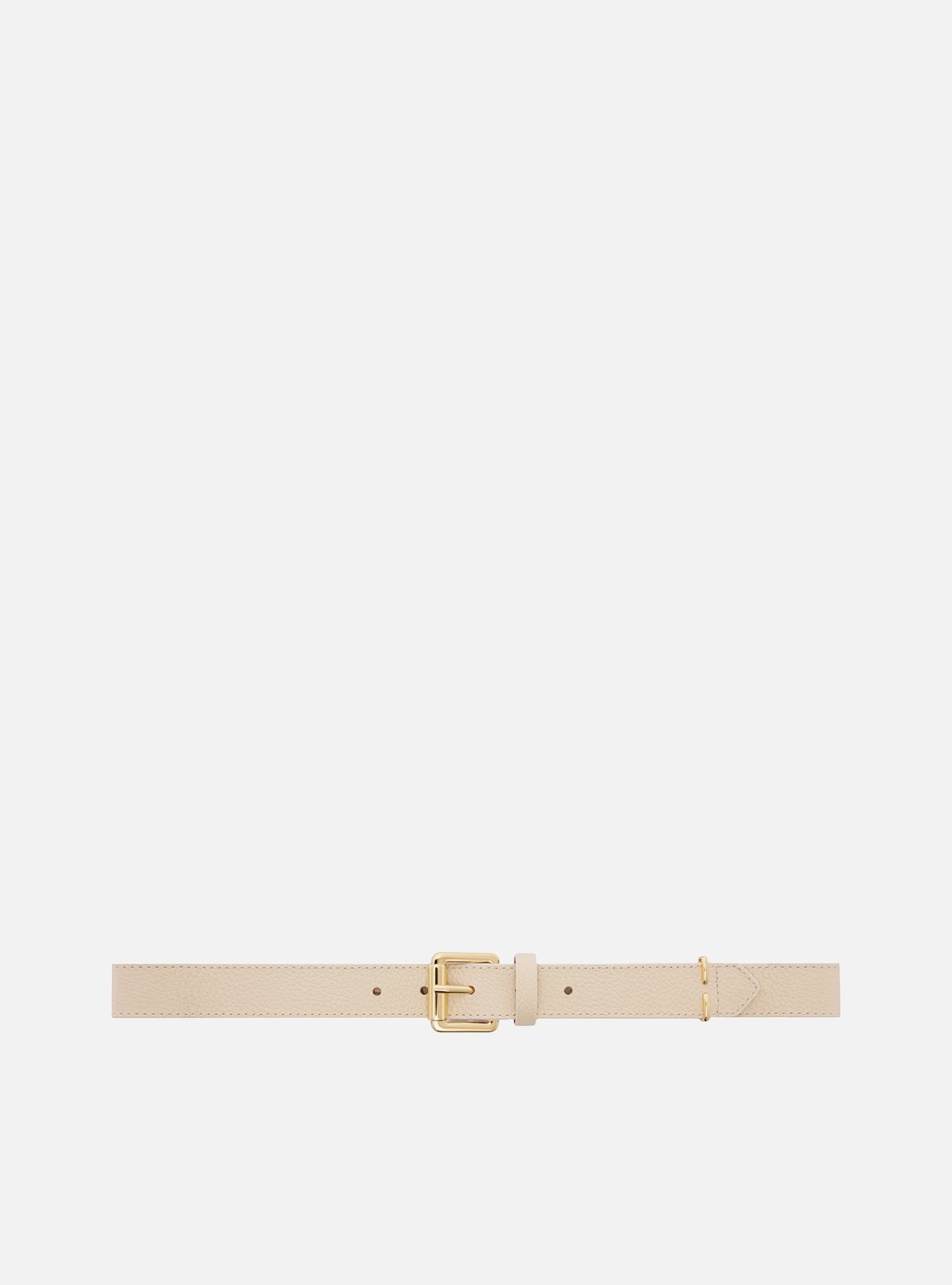 Cinto Off White Couro Médio Detalhe Metal — foto 1