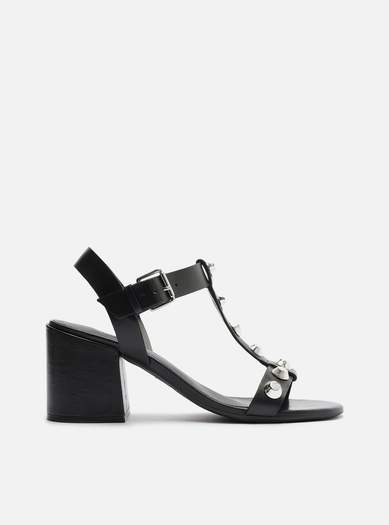 Sandália Preto Atanado Soft Bloco Fivela Metais — foto 1