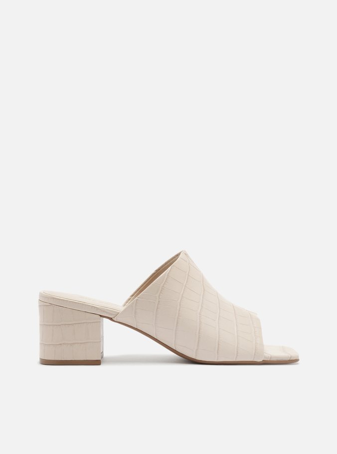 Mule Off-White Croco Salto Bloco