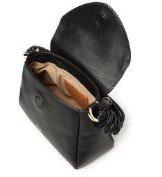 Bolsa Satchel Preta Couro Loren Pequena Bolsa Satchel Preta Couro Loren Pequena