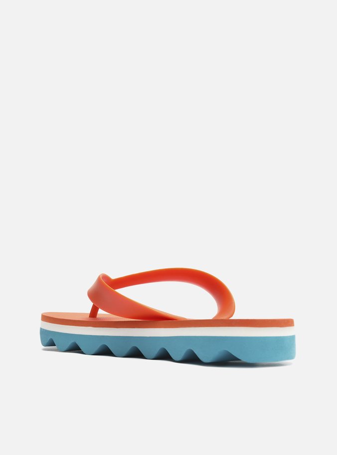 Chinelo de Dedo Laranja Flatform Multicolorido Brizza