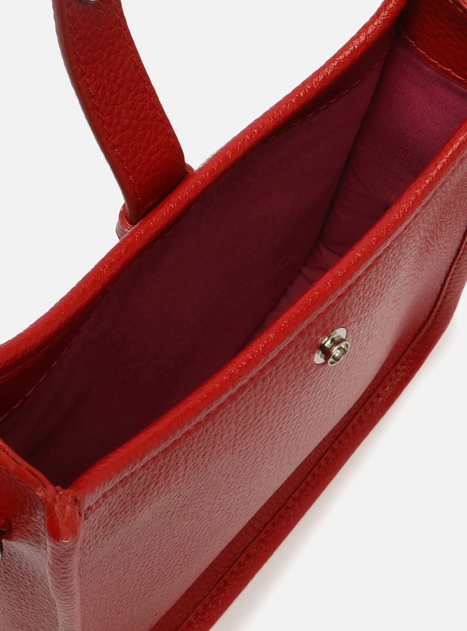 Bolsa Tiracolo Vermelha Média Logo Perfurado
