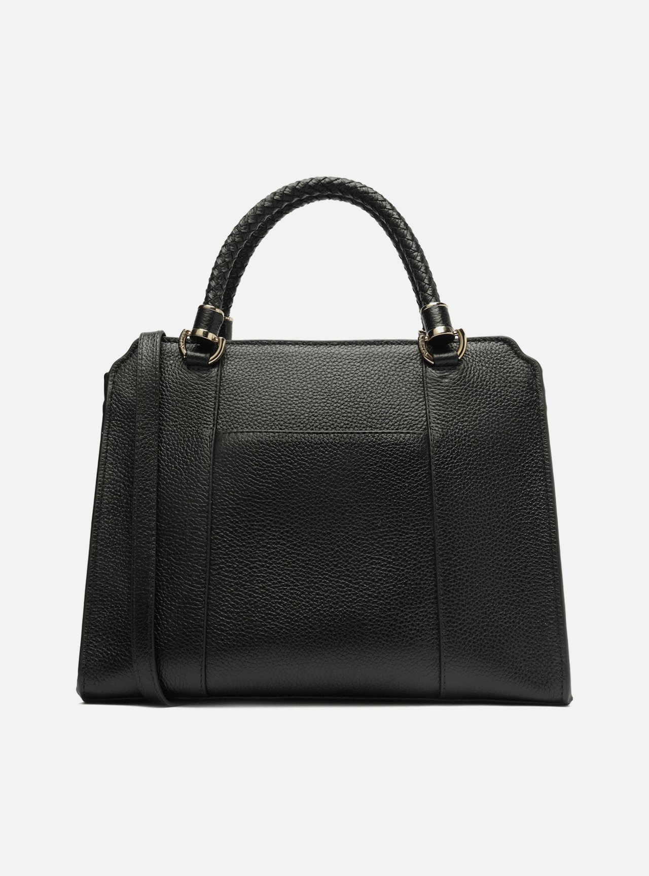 Bolsa Tote Preta Couro Piazza Grande — foto 3
