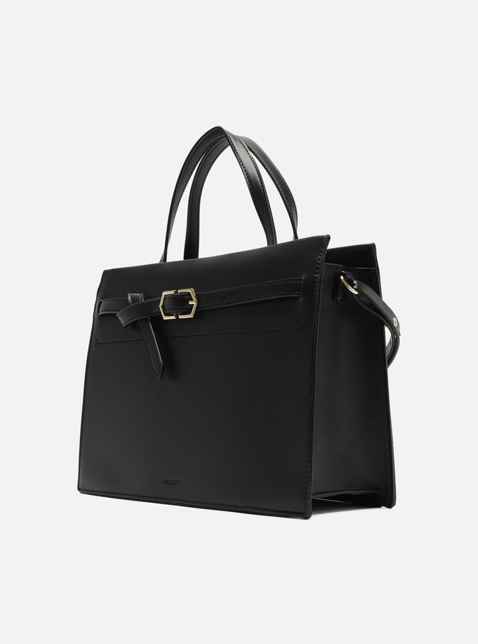 Bolsa Preta Tiracolo Grande Fivela