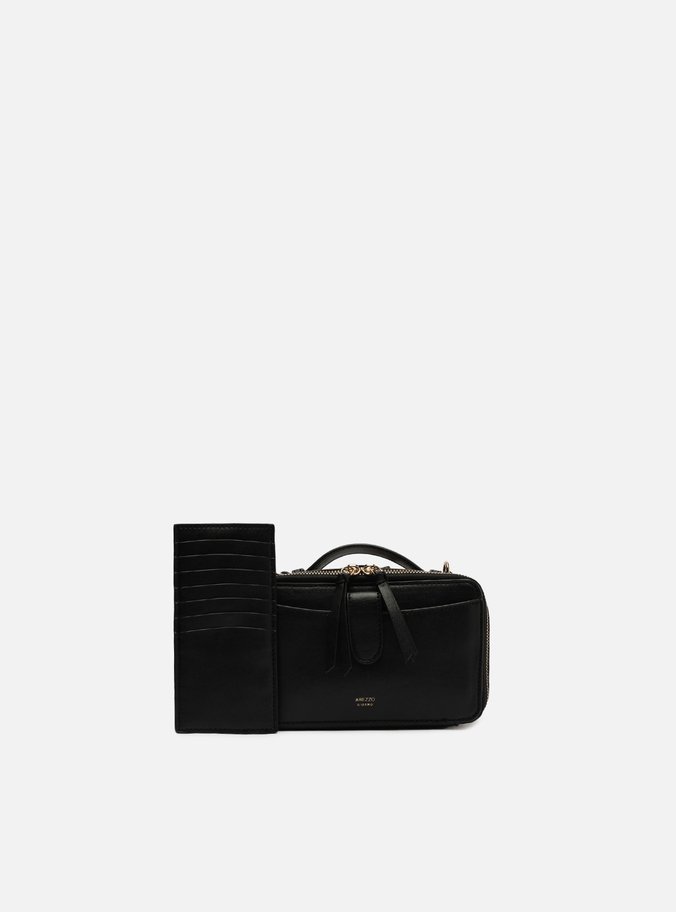 Bolsa Tiracolo Preta Pequena Bolso Duplo