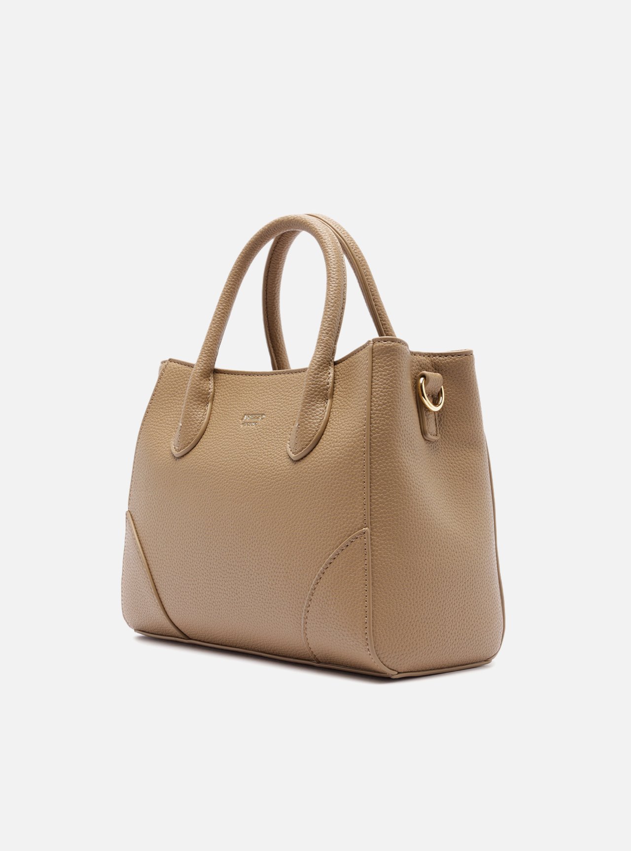 Bolsa Tote Cinza Média Granulada Alça Tiracolo — foto 2