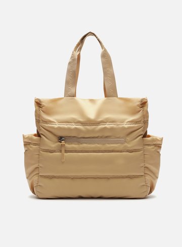 Bolsa Shopping Bege Nylon Gigi Sporty Grande