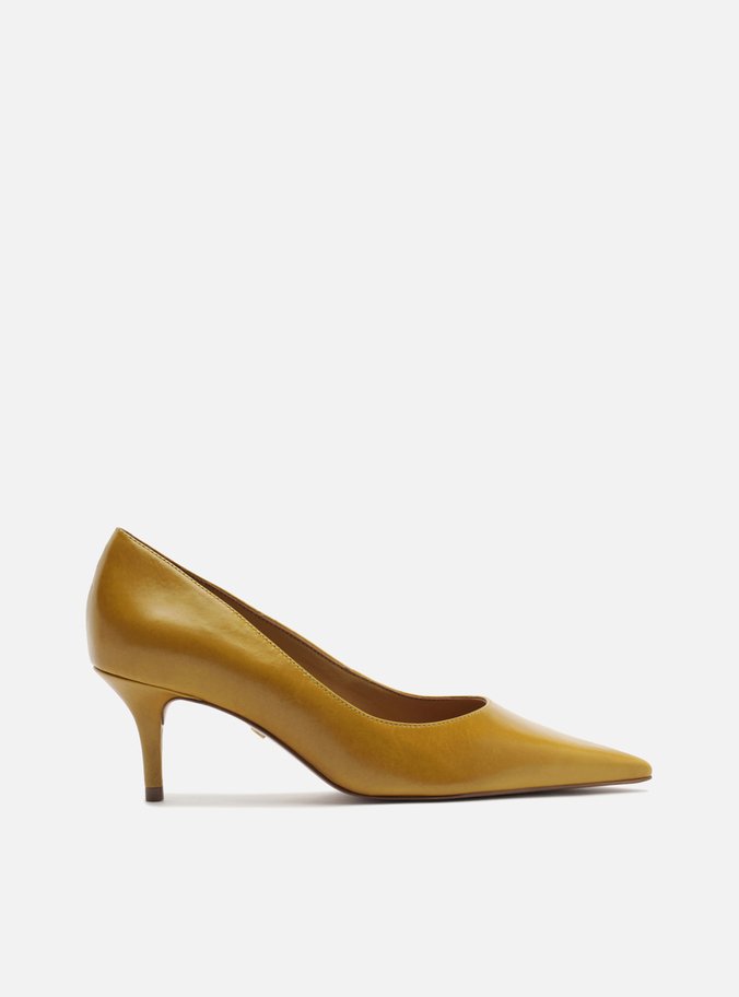 Scarpin Verde Couro Salto Fino Essencial 60