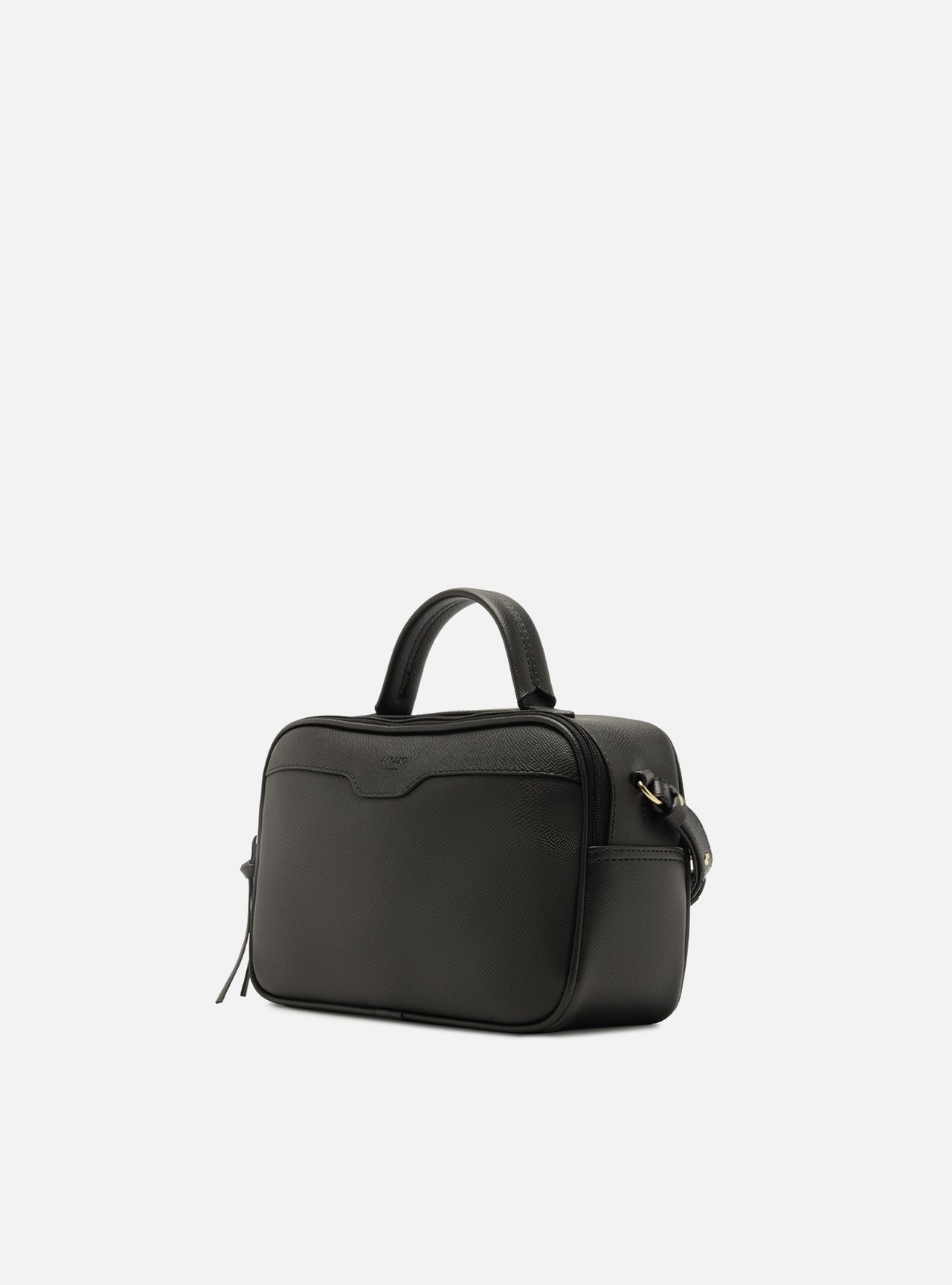 Bolsa Tote Preta Pequena Granulada Metais — foto 2