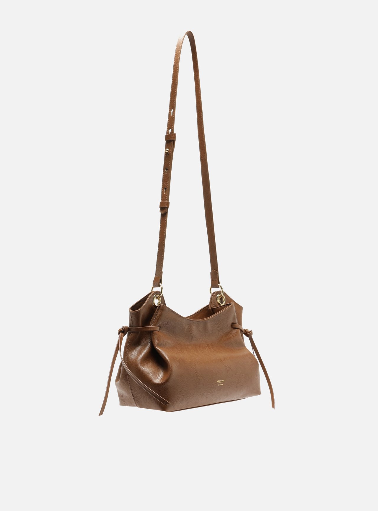 Bolsa Tiracolo Marrom Média Franzida — foto 5